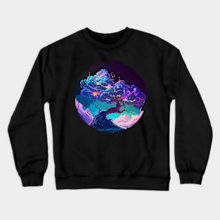 Fantasy Tree in Blue Dreamland Crewneck Sweatshirt